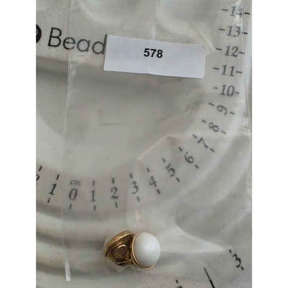 Vintage Monet Gold-Tone Clip-On Earrings With White Enamel Dome Design - Picture 4 of 4